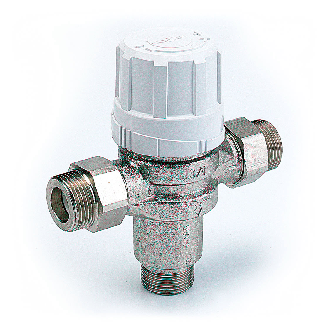 Thermostatic mixing valve for sanitary piping