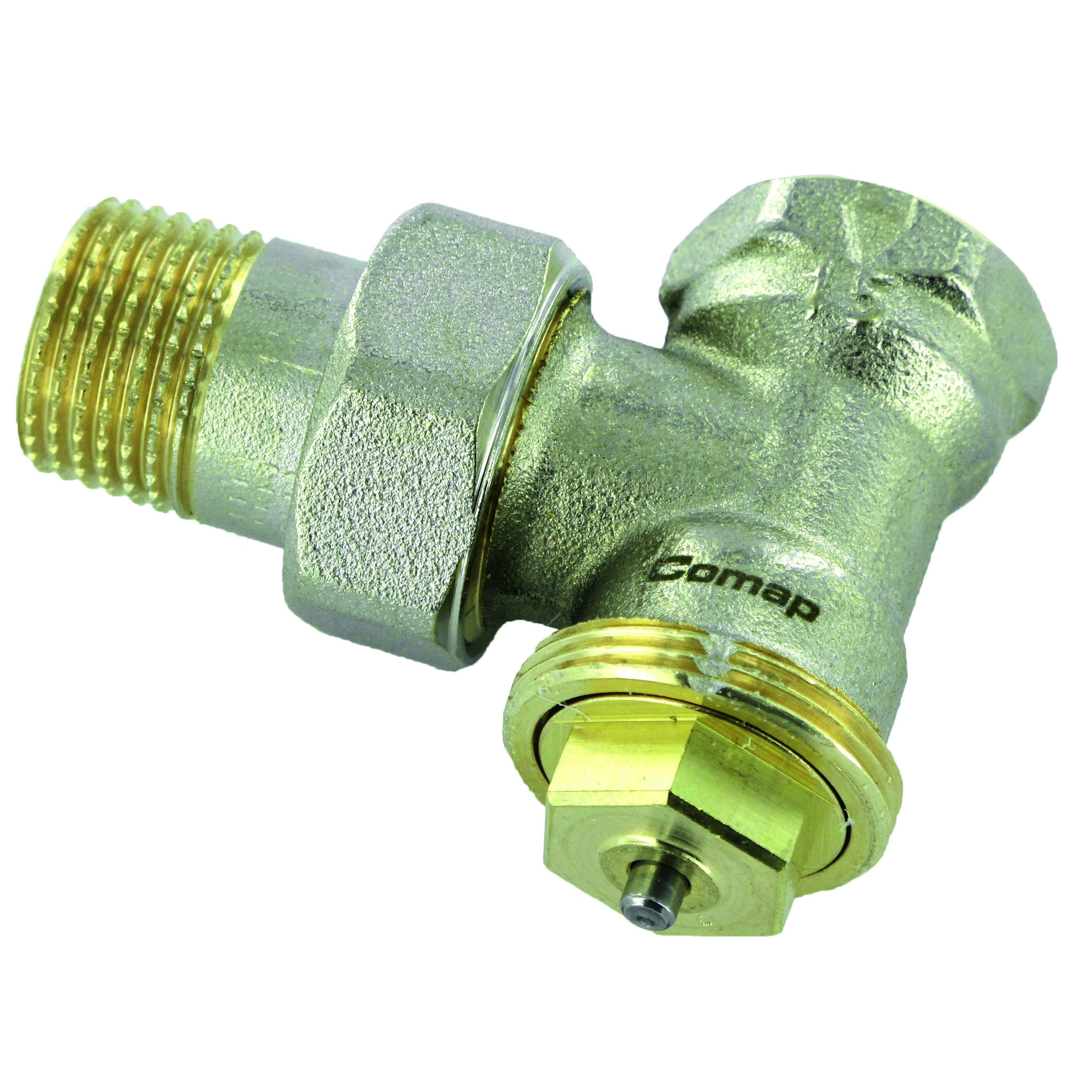 R808604B Angled 1/2" - 1/2" fixed Kv thermostatic valve M28 double o-ring NF