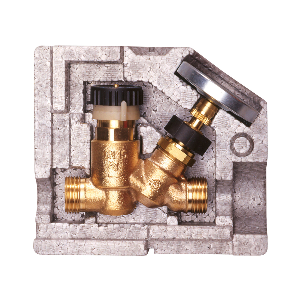 NexusValve TW - Domestic water circulation valves with insulation and male thread