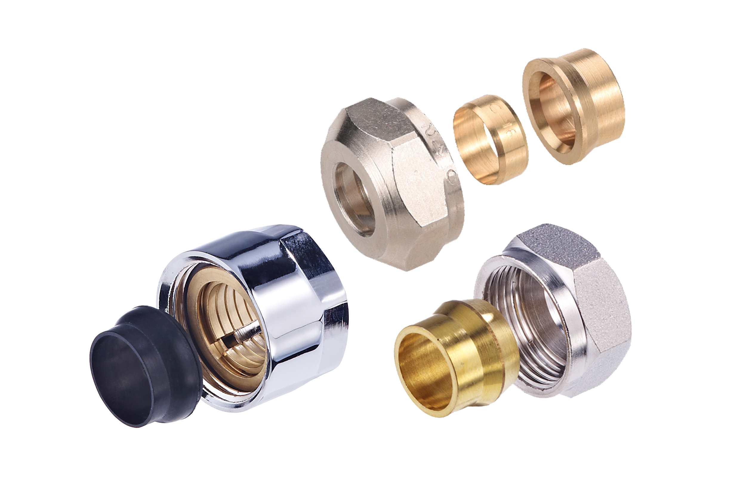 Compression fittings for valves